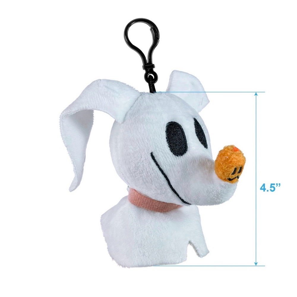 White Plush Dog Keychain with Orange Nose - Kids Stuffed Animal